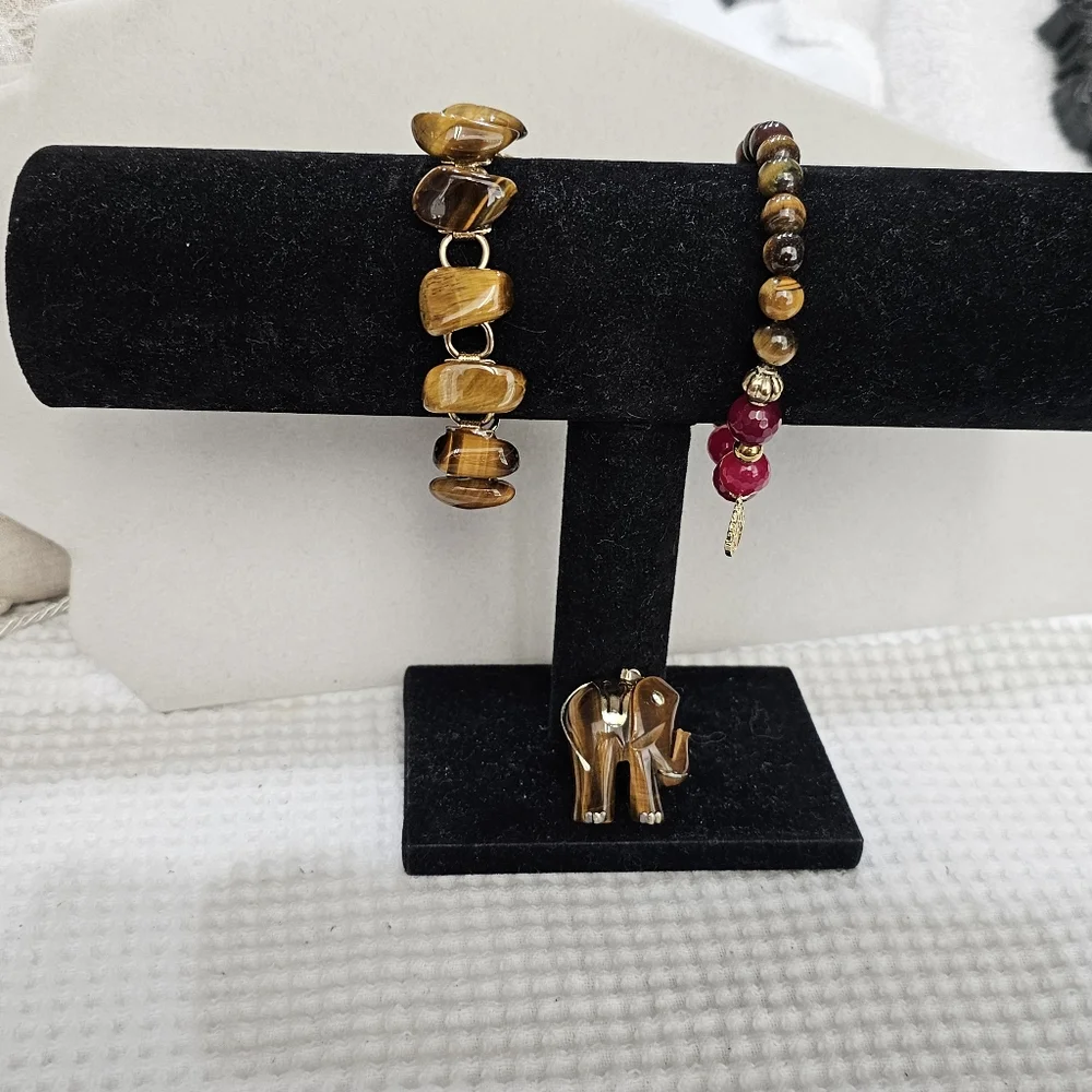 Tiger's Eye Bracelets and Pendant Bundle Set Vintage - Picture 3 of 14